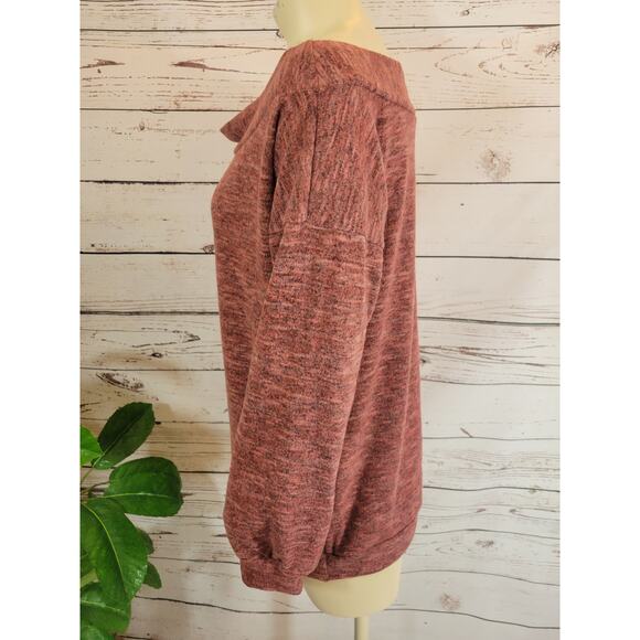 Altar'd State Pink Space Dye Boat Neck Pullover Sweater Women's Size Small Soft - Picture 8 of 9